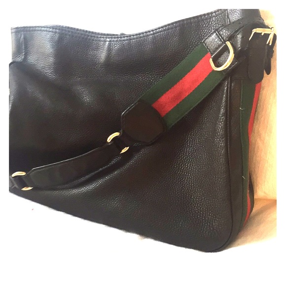black leather gucci bag with red and green stripe,Save up to 17,www